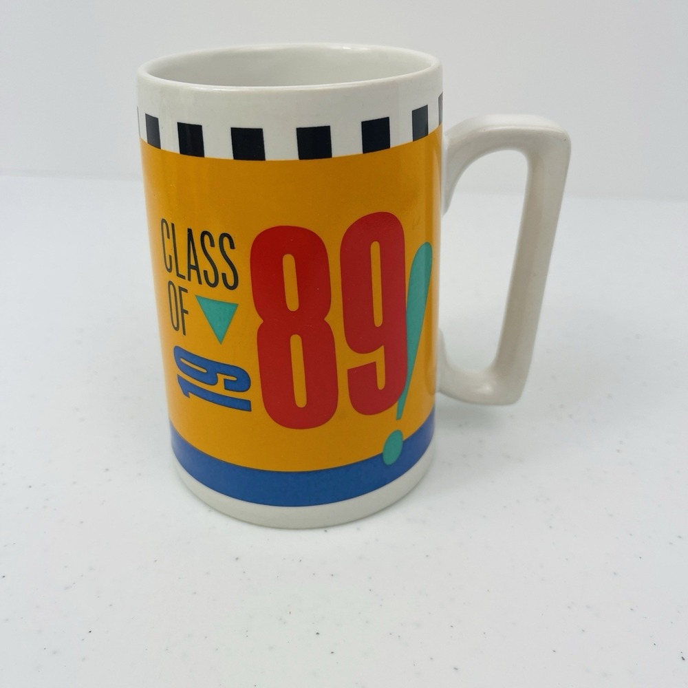 Vintage Hallmark Class of 1989 Coffee Mug Big Smile Stein Reunion